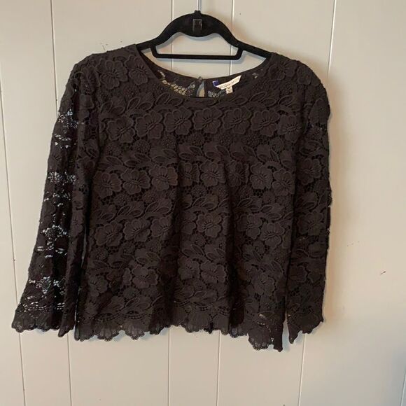 Rebecca Minkoff Black Crochet Top Size Medium - Picture 1 of 3